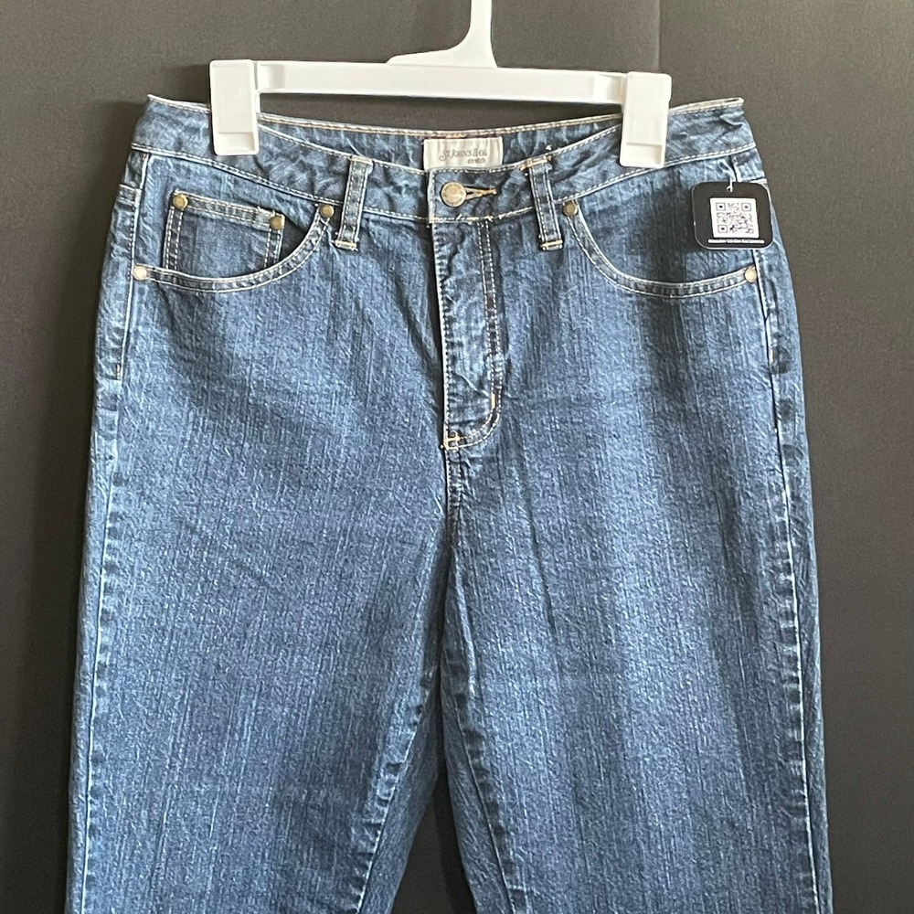 St. Johns Bay Jeans Women 12 Blue Good Stretch Bootcut Mid Rise Denim - Picture 2 of 5
